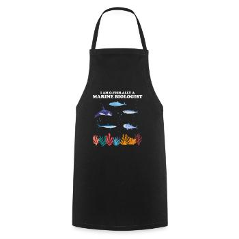 Official Marine Biologist Fish Marine Biology - Cooking Apron - black - Front - AI Model Male 185 dark (185cm)