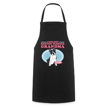 Boston Terrier Grandma | Hundebesitzer Geschenk - Kochschürze - Schwarz - Vorne - AI Model Male 185 dark (185cm)
