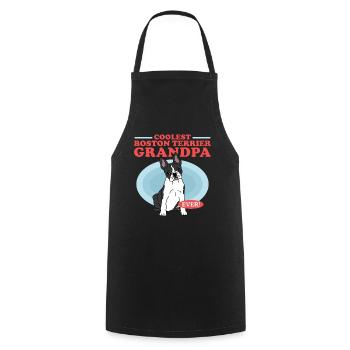 Boston Terrier Grandpa Hundehalter Geschenk - Kochschürze - Schwarz - Vorne - AI Model Male 185 dark (185cm)