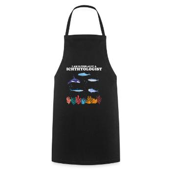 Official Ichthyologist Ichthylogy Marine Biologist - Cooking Apron - black - Front - AI Model Male 185 dark (185cm)