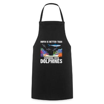 Avec les dauphins Nage Dauphin Océan Mammifère marin - Tablier de cuisine - noir - Devant - AI Model Male 185 dark (185cm)
