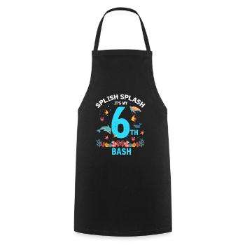 Marine Biology Birthday Party Birthday 6 - Cooking Apron - black - Front - AI Model Male 185 dark (185cm)
