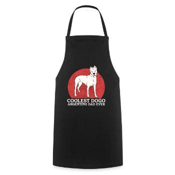 Dogo Argentino Papa Chien Propriétaire Cadeau - Tablier de cuisine - noir - Devant - AI Model Male 185 dark (185cm)