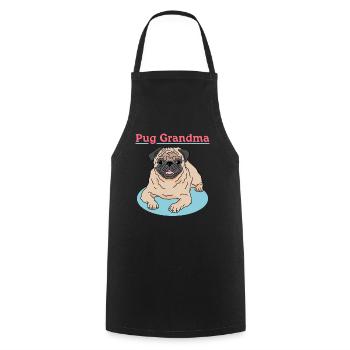 Pug Grandma Dog Owner Dog Mom Gift - Cooking Apron - black - Front - AI Model Male 185 dark (185cm)