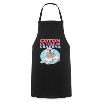 Coton de Tuléar Grand-mère Propriétaire de Chien Cadeau - Tablier de cuisine - noir - Devant - AI Model Male 185 dark (185cm)