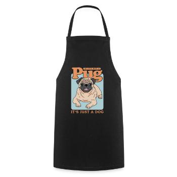 Pug Dog Dog Lover Dog Owner Gift - Cooking Apron - black - Front - AI Model Male 185 dark (185cm)