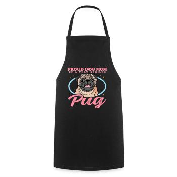 Maman Carlin | Dog Lover Dog Owner Cadeau - Tablier de cuisine - noir - Devant - AI Model Male 185 dark (185cm)