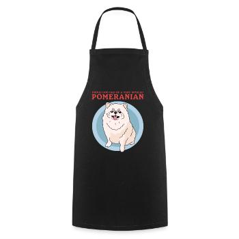 Poméranie Papa Propriétaire de Chien Zwergspitz Cadeau - Tablier de cuisine - noir - Devant - AI Model Male 185 dark (185cm)