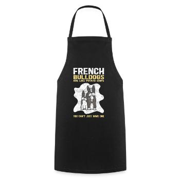 French Bulldog | French Bulldog Gift - Cooking Apron - black - Front - AI Model Male 185 dark (185cm)