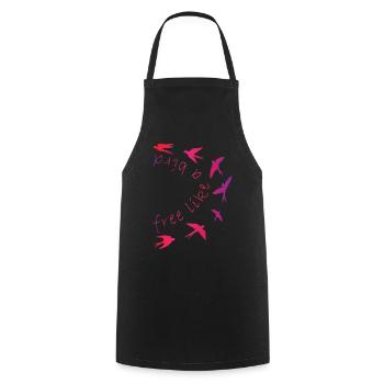 free like a bird - Kochschürze - Schwarz - Vorne - AI Model Male 185 dark (185cm)