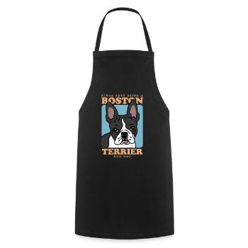 Boston Terrier Dad Hunde Hundebesitzer Geschenk - Kochschürze - Schwarz - Vorne - AI Model Male 185 dark (185cm)