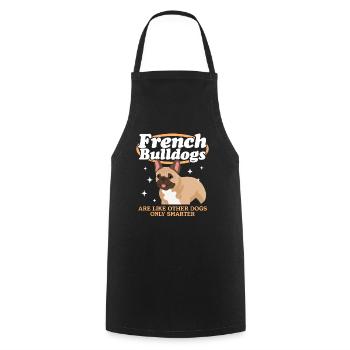 Français Bulldog | Français Cadeau Bulldog - Tablier de cuisine - noir - Devant - AI Model Male 185 dark (185cm)