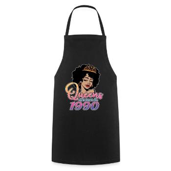 Les reines sont nées en 1990 - 32e anniversaire pour les femmes - Tablier de cuisine - noir - Devant - AI Model Male 185 dark (185cm)
