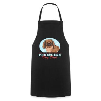 Papa pékinois | Cadeau de propriétaire de chien pékinois - Tablier de cuisine - noir - Devant - AI Model Male 185 dark (185cm)