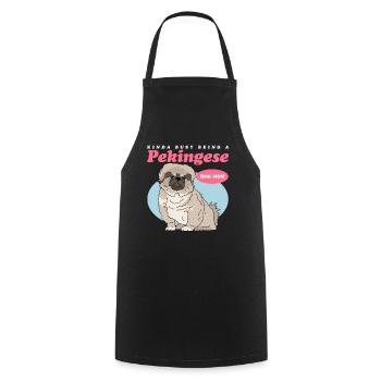 Pékinois Maman Pekinese Dog Owner Cadeau - Tablier de cuisine - noir - Devant - AI Model Male 185 dark (185cm)