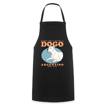 Dogo Argentino Papa Propriétaire de Chien Cadeau - Tablier de cuisine - noir - Devant - AI Model Male 185 dark (185cm)