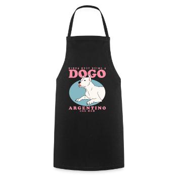 Dogo Argentino Maman Chien Propriétaire Cadeau - Tablier de cuisine - noir - Devant - AI Model Male 185 dark (185cm)