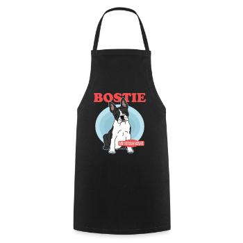 Boston Terrier | Hunde Hundebesitzer Geschenk - Kochschürze - Schwarz - Vorne - AI Model Male 185 dark (185cm)
