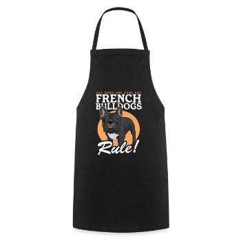 Français Bulldog | Français Cadeau Bulldog - Tablier de cuisine - noir - Devant - AI Model Male 185 dark (185cm)