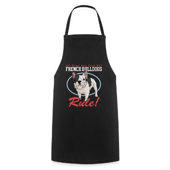 Bouledogue français Cadeau bouledogue français - Tablier de cuisine - noir - Devant - AI Model Male 185 dark (185cm)