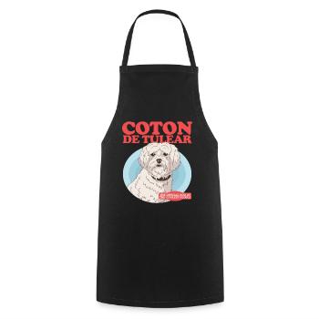 Coton de Tulear Dog Owner Gift - Cooking Apron - black - Front - AI Model Male 185 dark (185cm)