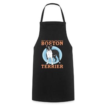 Boston Terrier Dad | Hunde Hundebesitzer Geschenk - Kochschürze - Schwarz - Vorne - AI Model Male 185 dark (185cm)