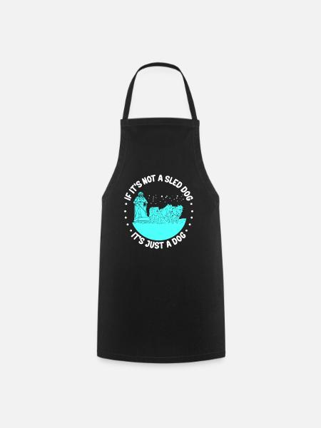 Chiens de traîneau Mushing | Cadeau de traîneau à chiens - Tablier de cuisine - noir