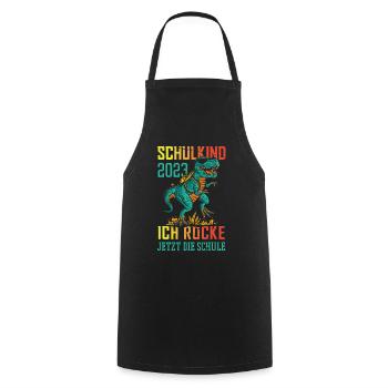 Dino Schulkind 2023 Ich Rocke Jetzt Die Schule - Kochschürze - Schwarz - Vorne - AI Model Male 185 dark (185cm)