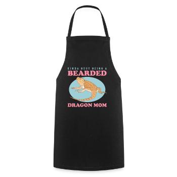 Bearded Dragon Mom Bearded Dragon Reptiles Gift - Cooking Apron - black - Front - AI Model Male 185 dark (185cm)