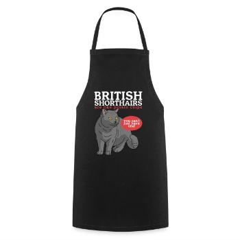 British Shorthair | British Shorthair Gift - Cooking Apron - black - Front - AI Model Male 185 dark (185cm)