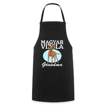 Magyar Vizsla Grandma Dog Owner Gift - Cooking Apron - black - Front - AI Model Male 185 dark (185cm)