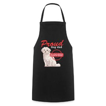 Coton de Tuléar Papa Chien Propriétaire Cadeau - Tablier de cuisine - noir - Devant - AI Model Male 185 dark (185cm)
