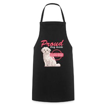 Coton de Tuléar Maman Chien Propriétaire Cadeau - Tablier de cuisine - noir - Devant - AI Model Male 185 dark (185cm)
