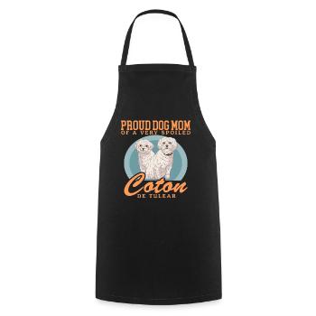 Coton de Tuléar Maman | Cadeau de propriétaire de chien - Tablier de cuisine - noir - Devant - AI Model Male 185 dark (185cm)
