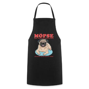 Mops Hunde Hundebesitzer Hundehalter Geschenk - Kochschürze - Schwarz - Vorne - AI Model Male 185 dark (185cm)