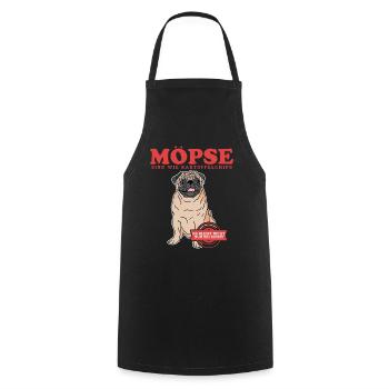 Mops Hunde Hundebesitzer Hundeliebhaber Geschenk - Kochschürze - Schwarz - Vorne - AI Model Male 185 dark (185cm)