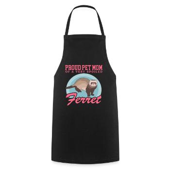 Ferret Maman Ferret Propriétaire Cadeau - Tablier de cuisine - noir - Devant - AI Model Male 185 dark (185cm)
