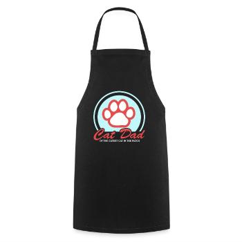Katzenpapa Cat Dad Katzen Katzenbesitzer Geschenk - Kochschürze - Schwarz - Vorne - AI Model Male 185 dark (185cm)