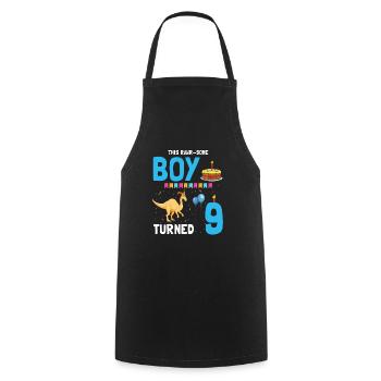 Parasaurolophus Boys Design Birthday Party - Cooking Apron - black - Front - AI Model Male 185 dark (185cm)