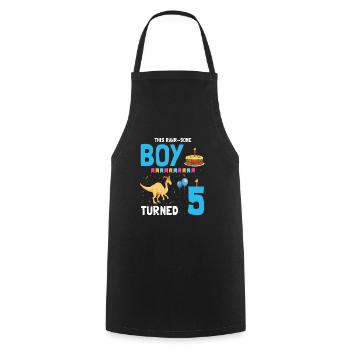 Parasaurolophus Boys Design Birthday Party - Cooking Apron - black - Front - AI Model Male 185 dark (185cm)