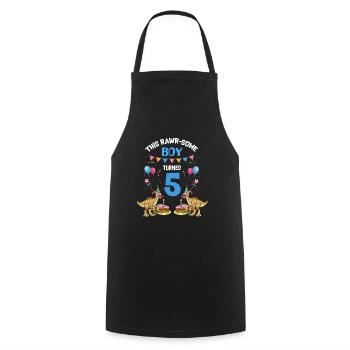 Parasaurolophus Boys Design Birthday Party - Cooking Apron - black - Front - AI Model Male 185 dark (185cm)