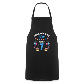 Parasaurolophus Kids Design Anniversaire - Tablier de cuisine - noir - Devant - AI Model Male 185 dark (185cm)