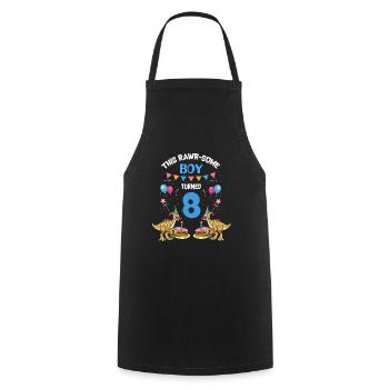 Parasaurolophus Boys Design Birthday Party - Cooking Apron - black - Front - AI Model Male 185 dark (185cm)