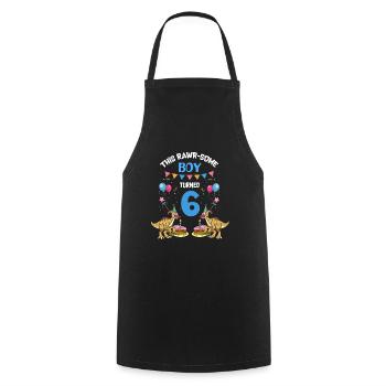 Parasaurolophus Boys Design Birthday Party - Cooking Apron - black - Front - AI Model Male 185 dark (185cm)