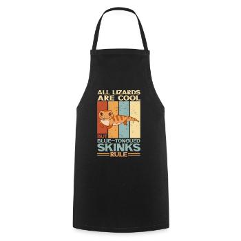 Bluetongued Skink Lizard Blue Tongued Skink Gift - Cooking Apron - black - Front - AI Model Male 185 dark (185cm)