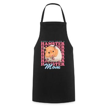 Hamster Mom Golden Hamster Dwarf Hamster Gift - Cooking Apron - black - Front - AI Model Male 185 dark (185cm)