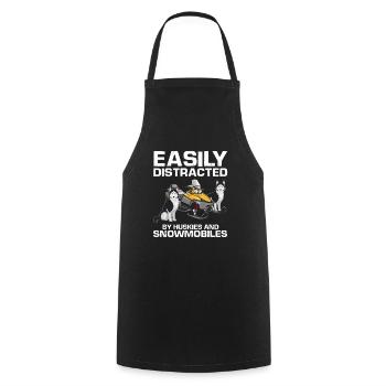 Snowmobiler and Skidoo Design - Cooking Apron - black - Front - AI Model Male 185 dark (185cm)