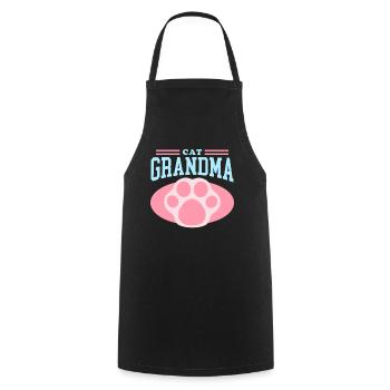 Chats Grand-mère Chat Propriétaire Cadeau - Tablier de cuisine - noir - Devant - AI Model Male 185 dark (185cm)