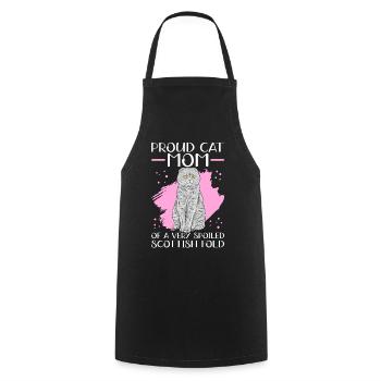 Écossais Chat à oreilles pliantes Maman Cat Maman Cadeau - Tablier de cuisine - noir - Devant - AI Model Male 185 dark (185cm)
