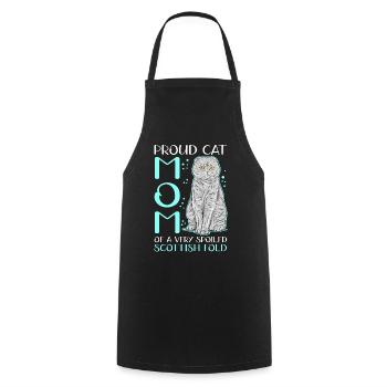 Écossais Chat à oreilles pliantes Maman Cat Cadeau - Tablier de cuisine - noir - Devant - AI Model Male 185 dark (185cm)